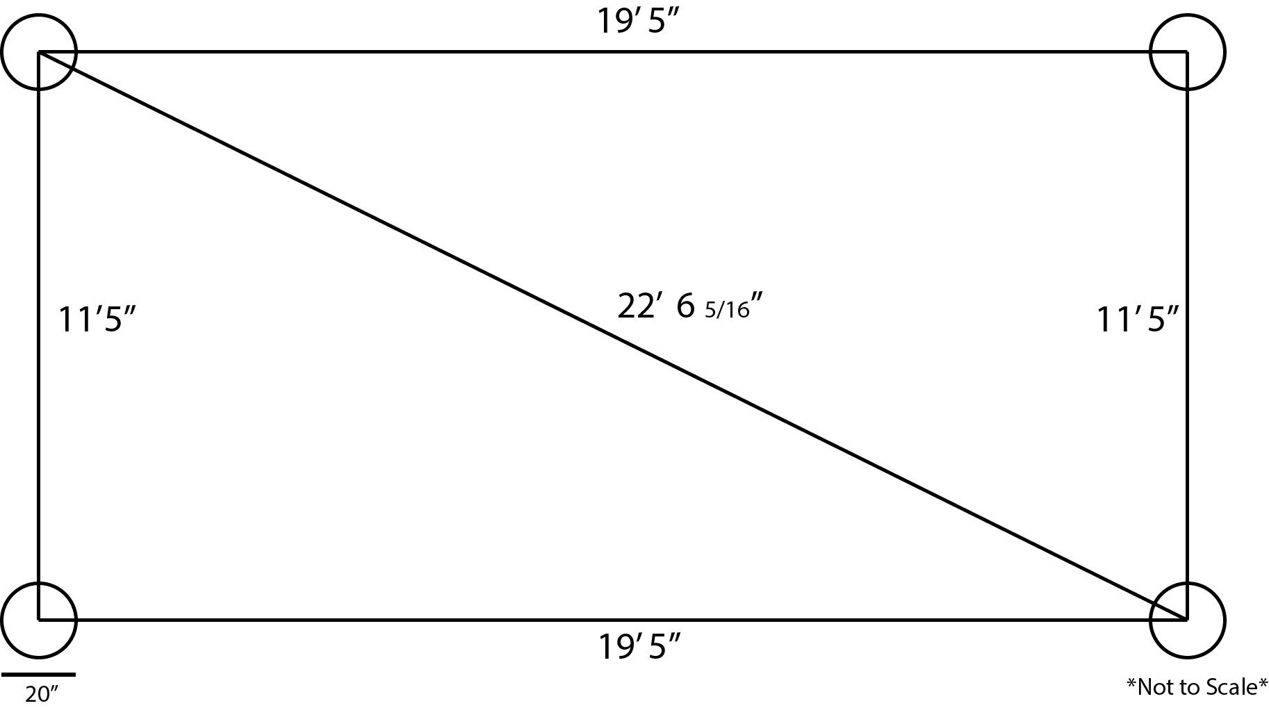 12x20 footing spacing