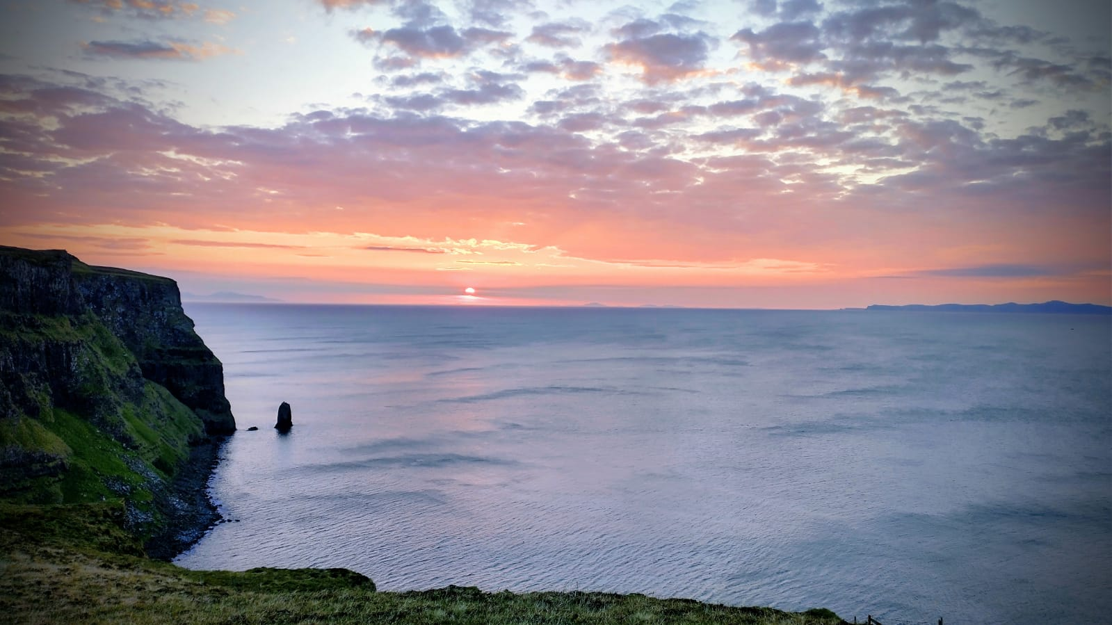 Sunset seen from a high point on Canna, small isles.