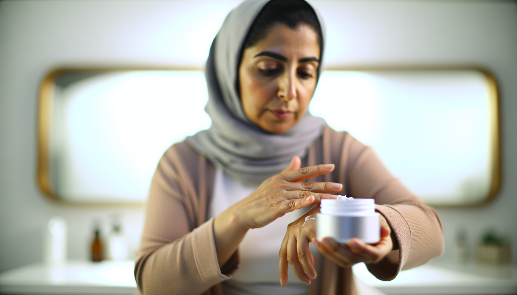 Photo of a person applying topical treatment for psoriasis