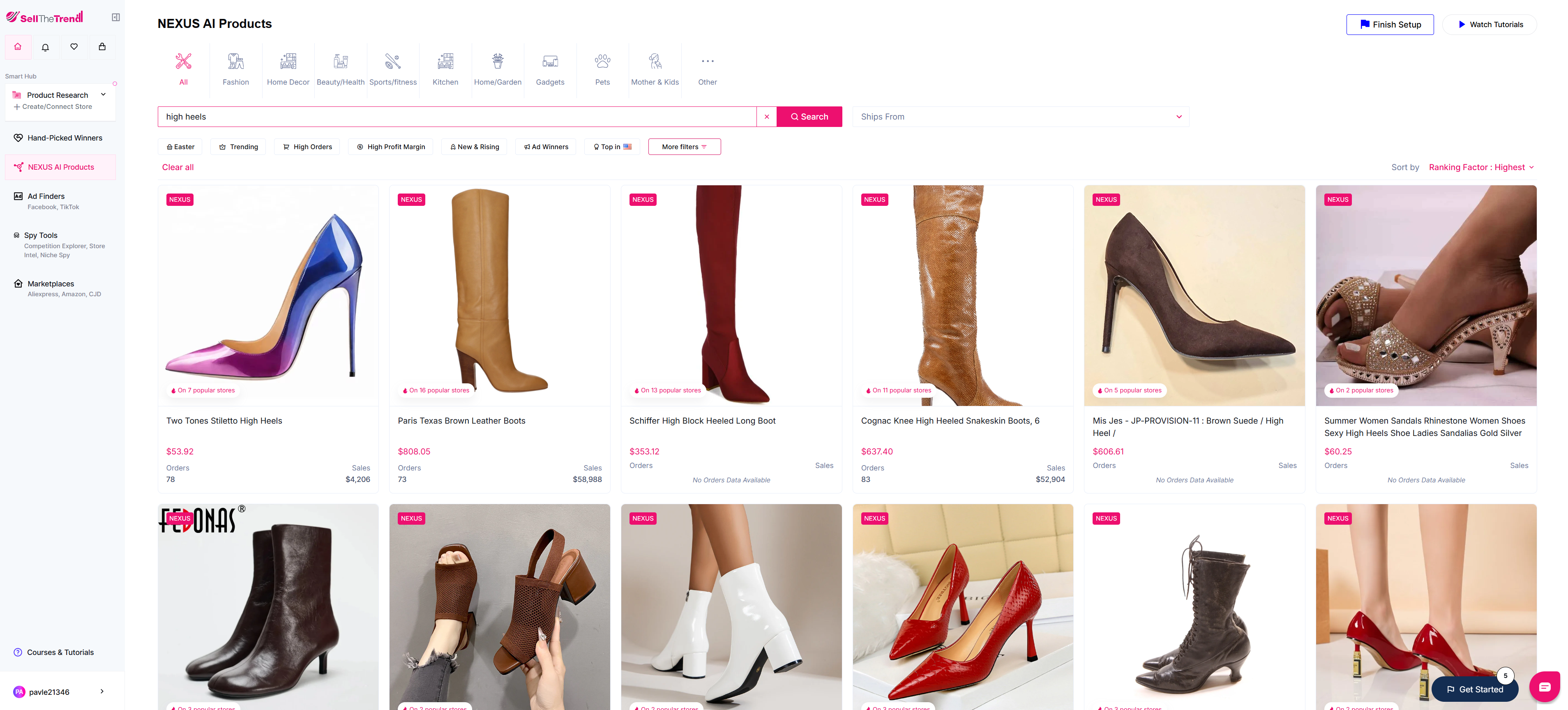 using sell the trend nexus ai for designer shoes