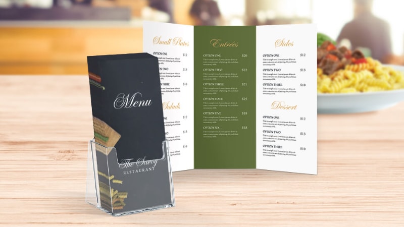 Matte paper menu 