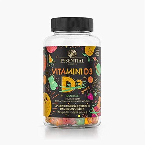 Vitamini D3, vitamina D em gomas da Essential. Fonte da imagem: Amazon