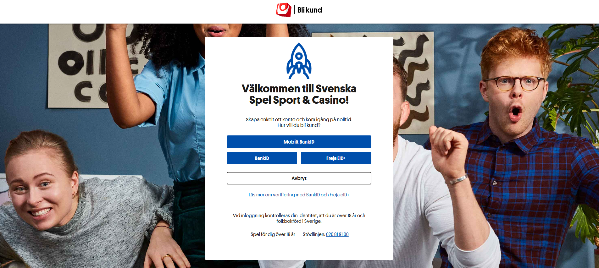 Registrering hos svenska spel sport & casino.