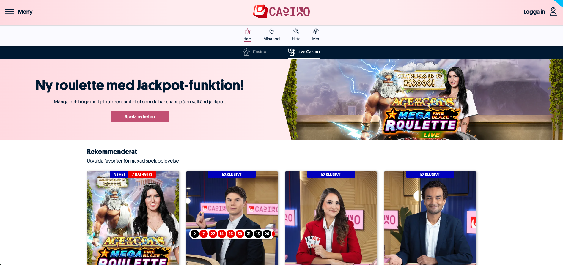 Live roulette online på svenska spel casino