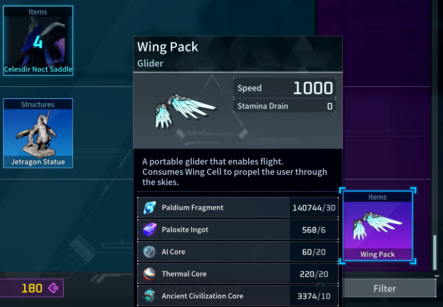 New Wing Pack Palworld 1.0