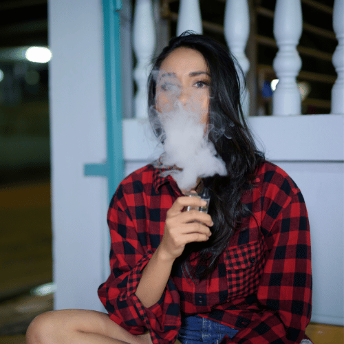 person smoking outside