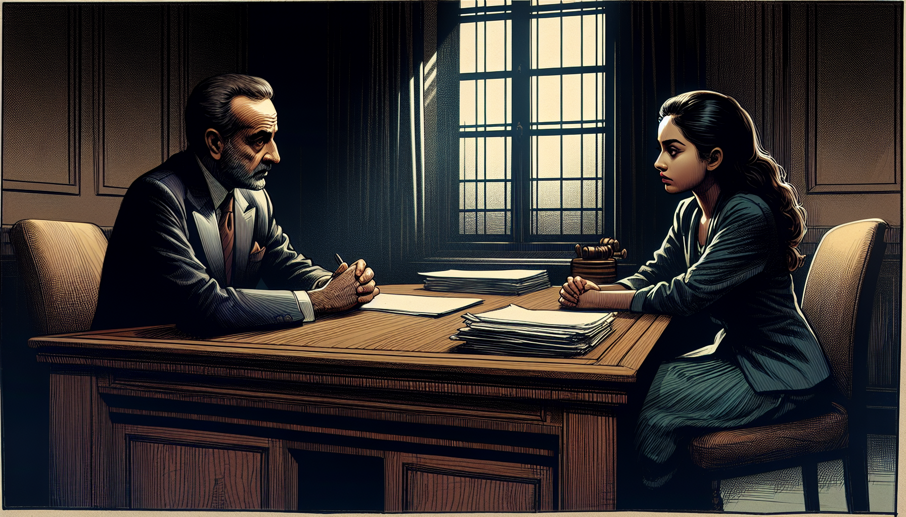 A person having an initial consultation with a criminal defense attorney