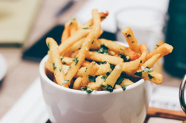 bowl, french fries, food
