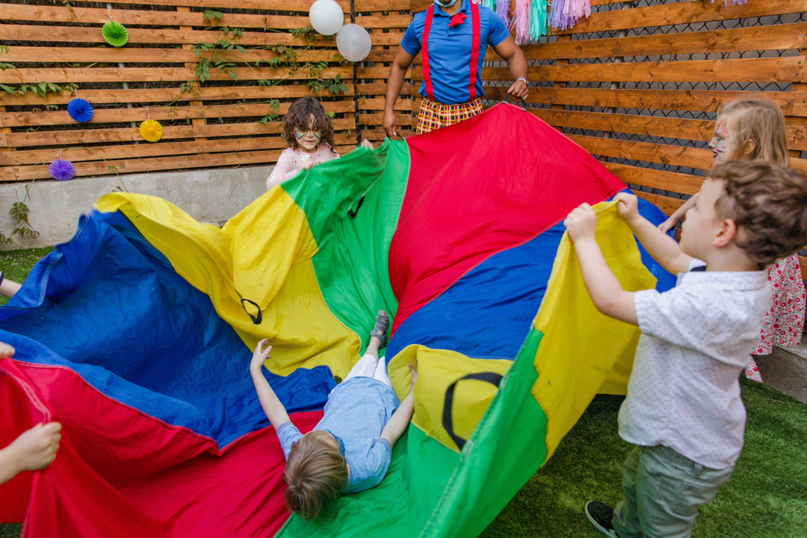 Kids having fun with Parachute