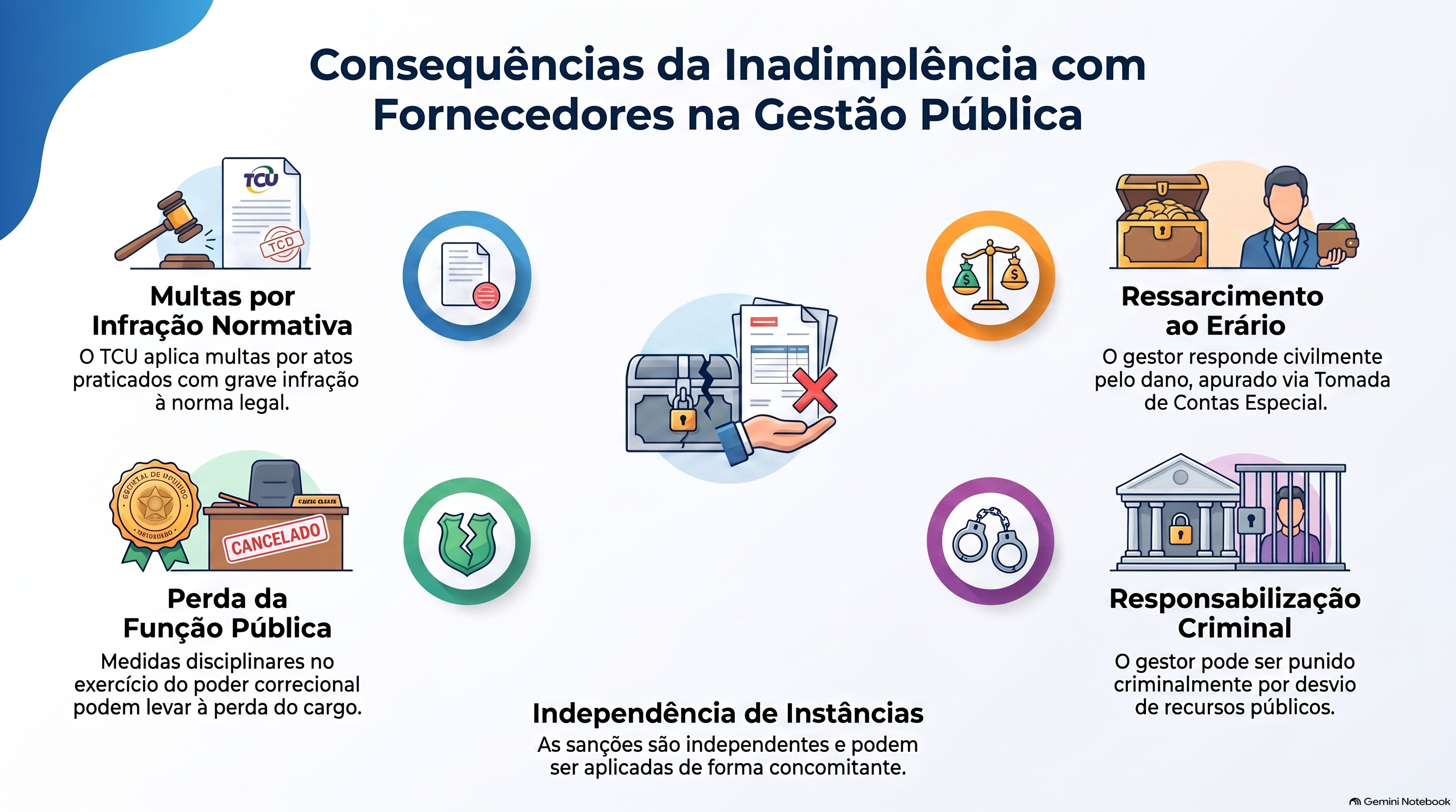 Quais san&ccedil;&otilde;es o gestor p&uacute;blico pode sofrer por n&atilde;o pagar o fornecedor?