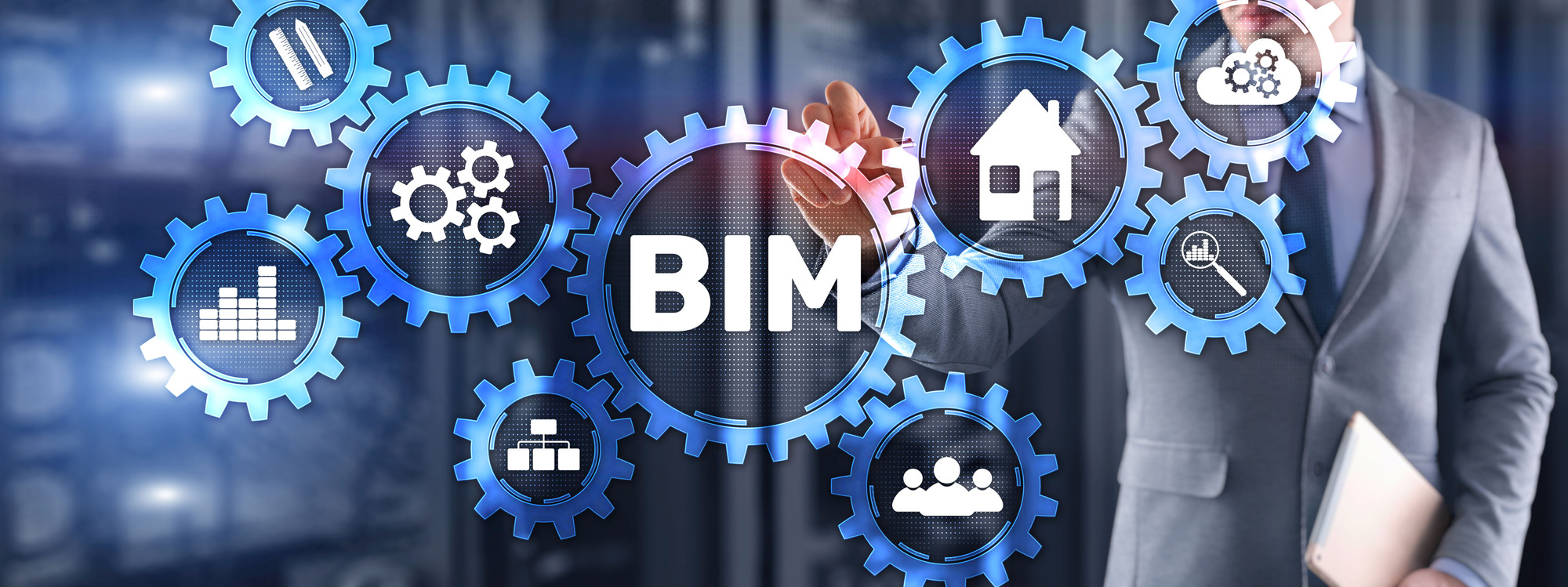 BIM Building Information modeling engineering software system. Mixed media 77898216