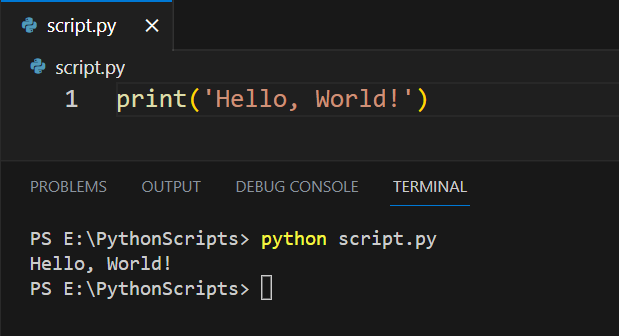 Running a Python Script in IDE