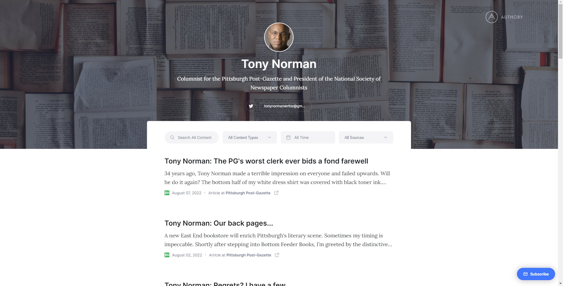 Tony Norman's online portfolio on Authory