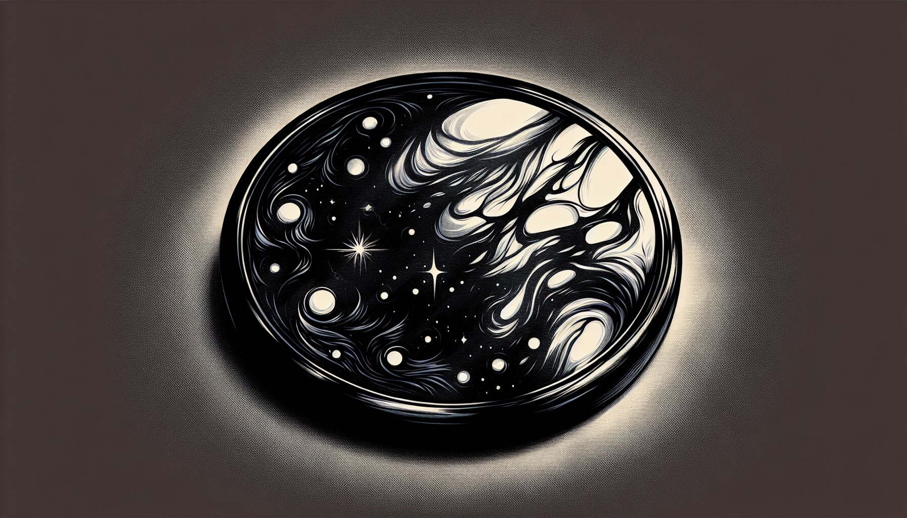 Illustration of an obsidian mirror for scrying