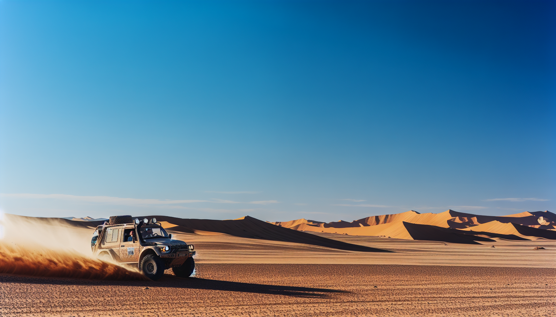 Driving through the Gobi Desert