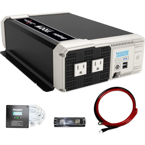 A picture of a 3000W 12V pure sine wave inverter with AC power and DC power outputs