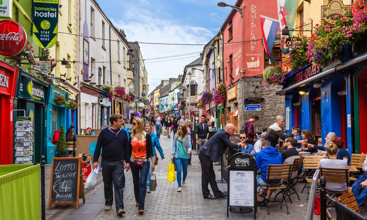 Busy street in Galway city