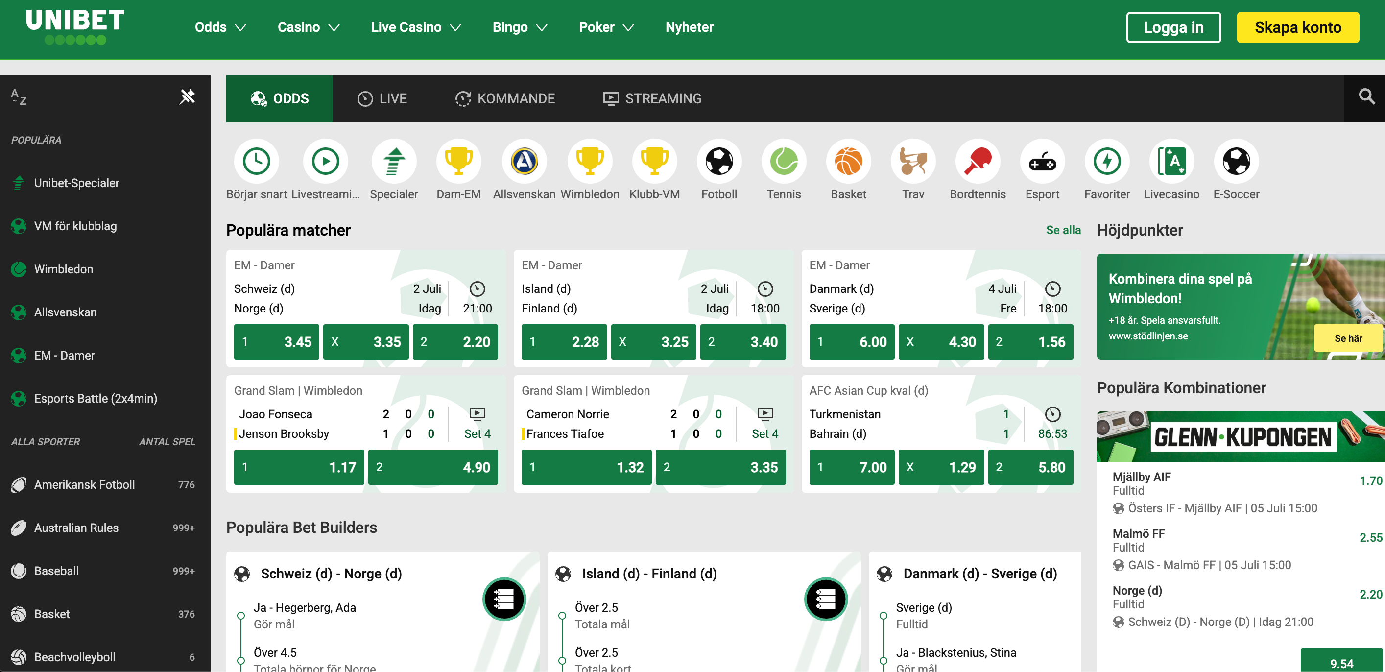 Unibet sportsbook