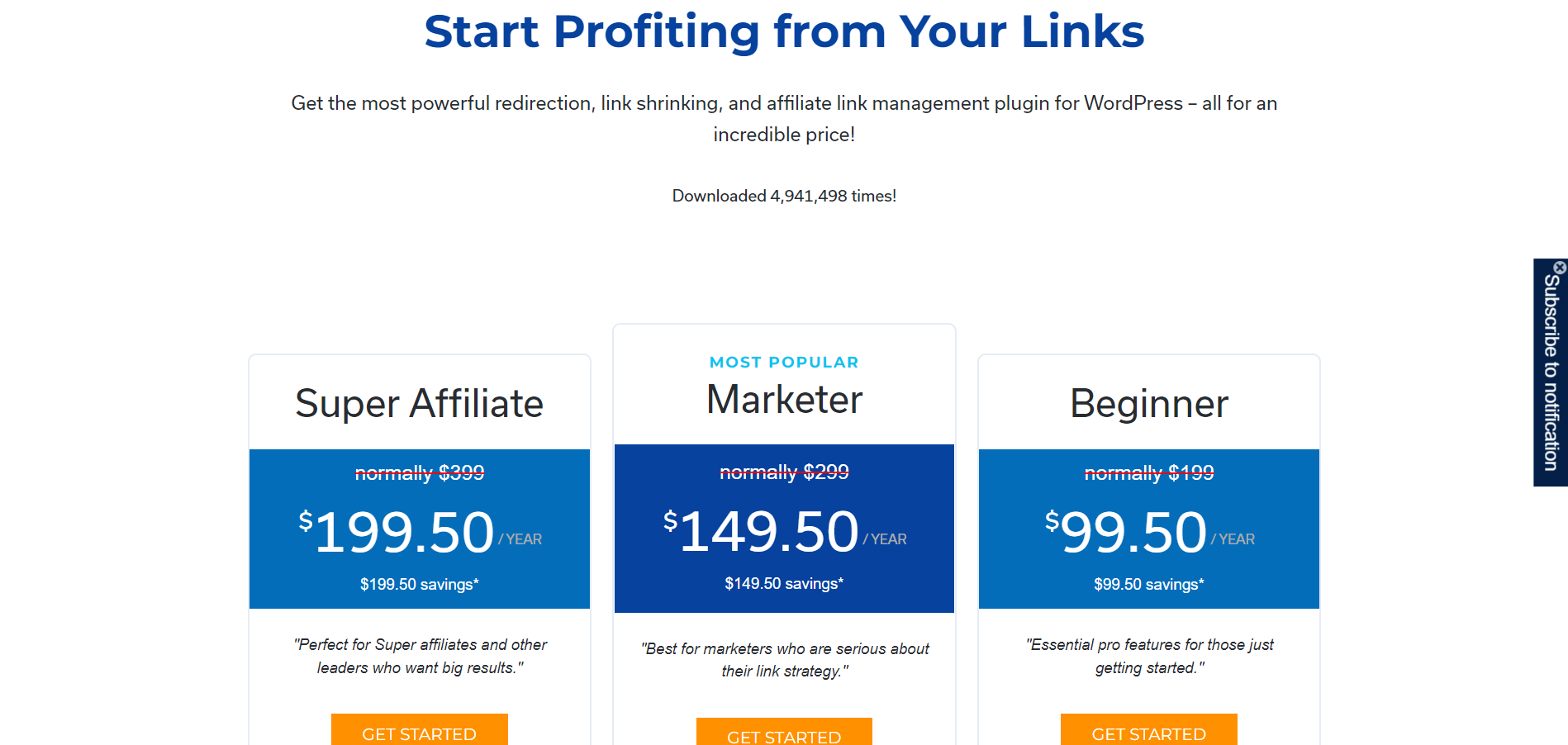 Pretty Links pricing