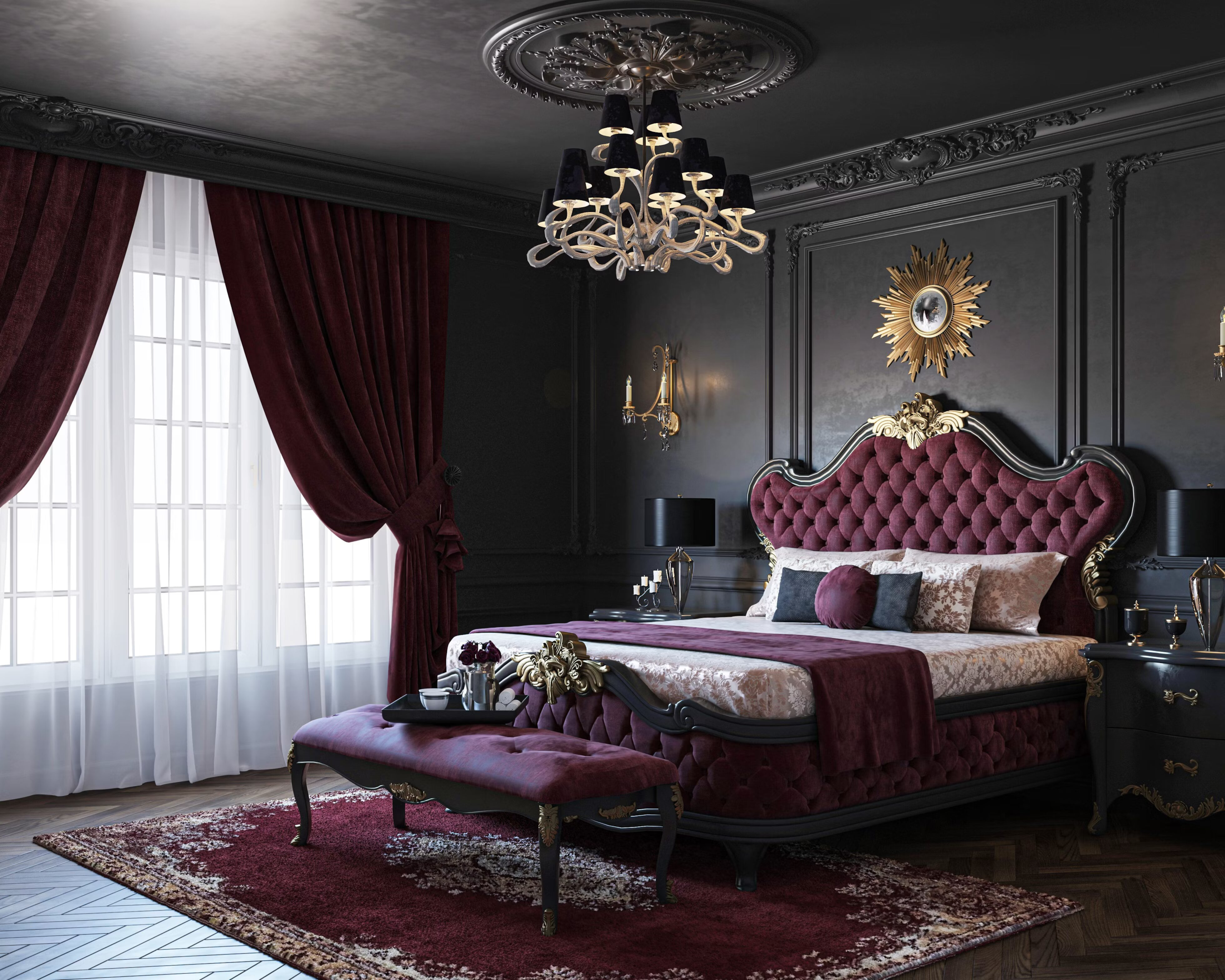 Maroon Bedroom