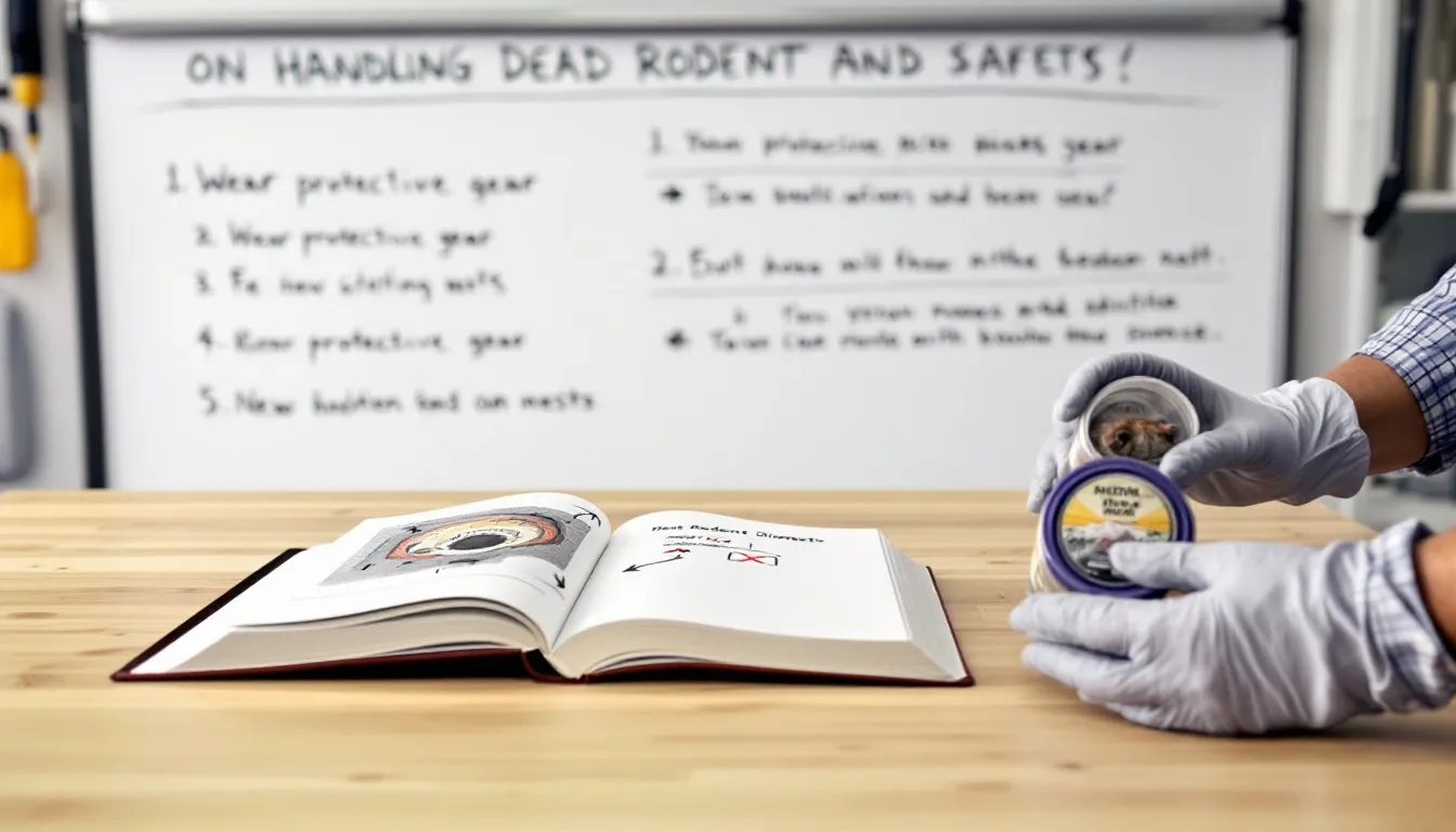 Handling dead rodents and nests safely.