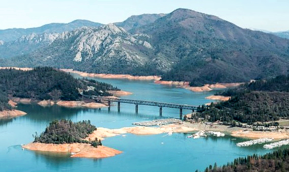 lake, bridge, island