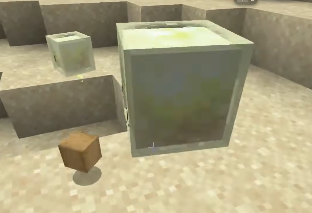 removed absorbed blocks from sulfur cube using shear