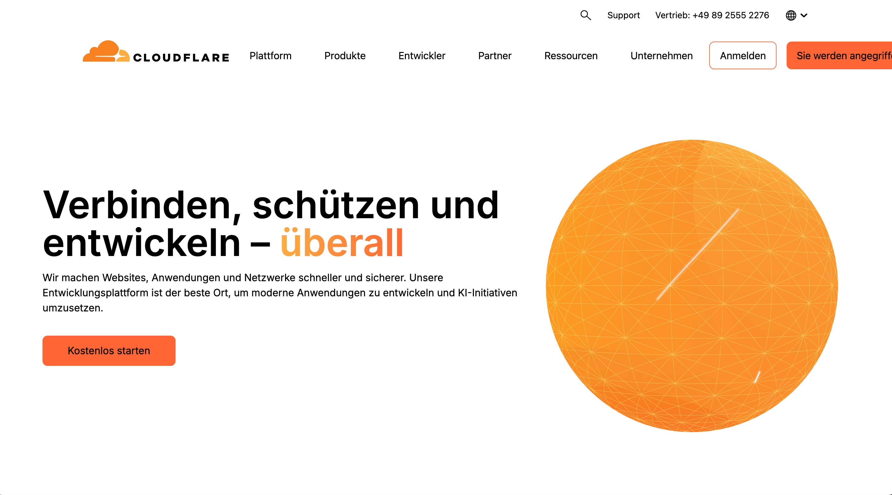 Screenshot von Cloudflare