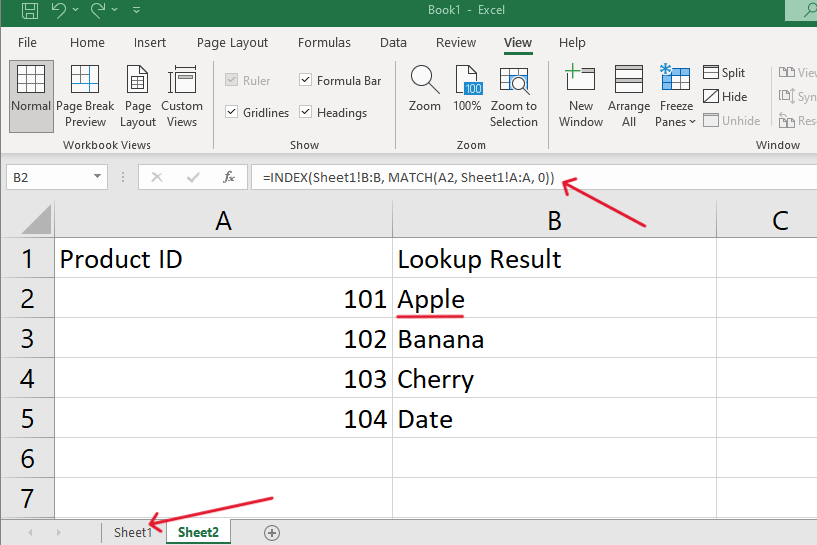 using index match across multiple worksheets