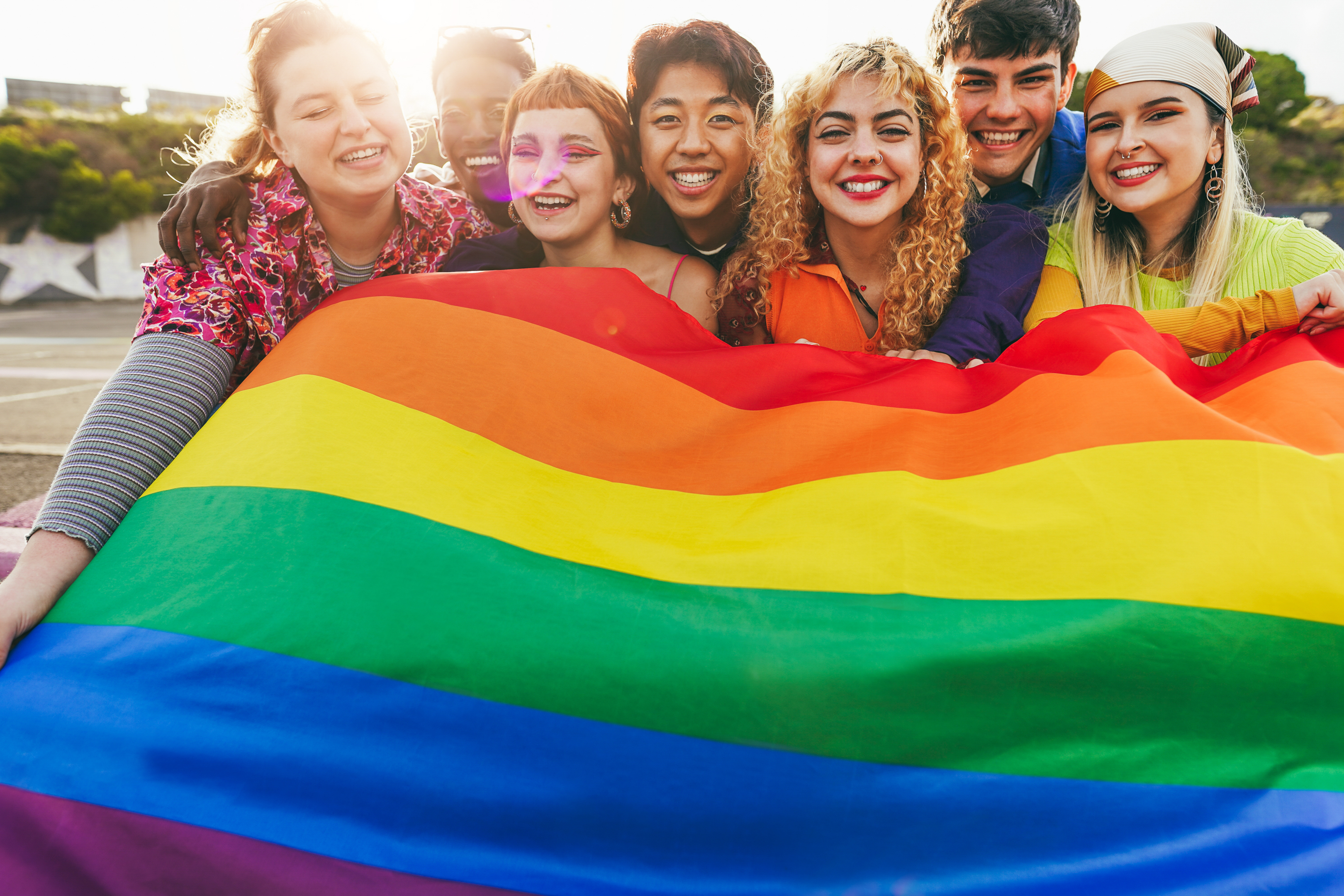 LGBTQ+ men at a pride festival