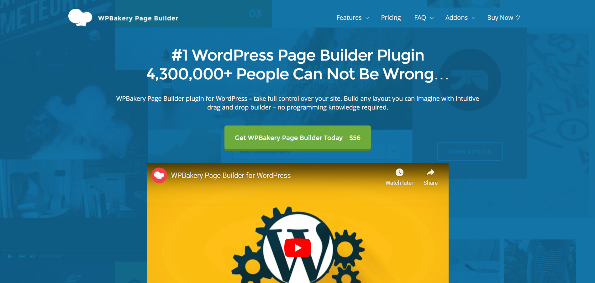 WPBakery page builder main page