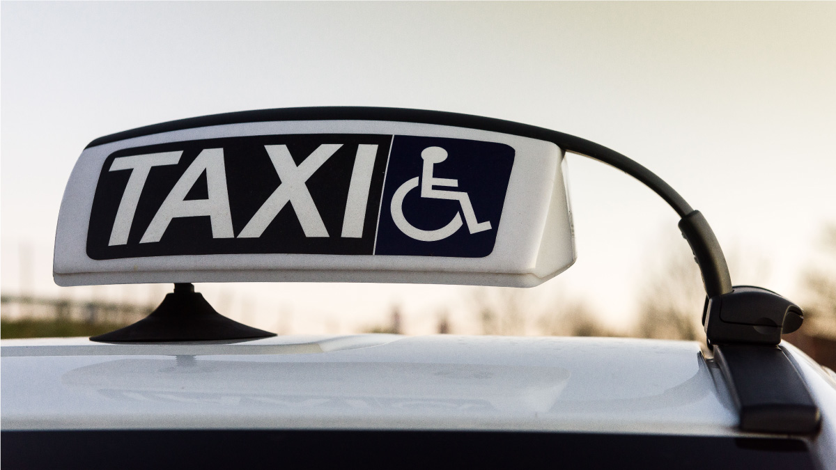 taxi with wheelchair accessible seating