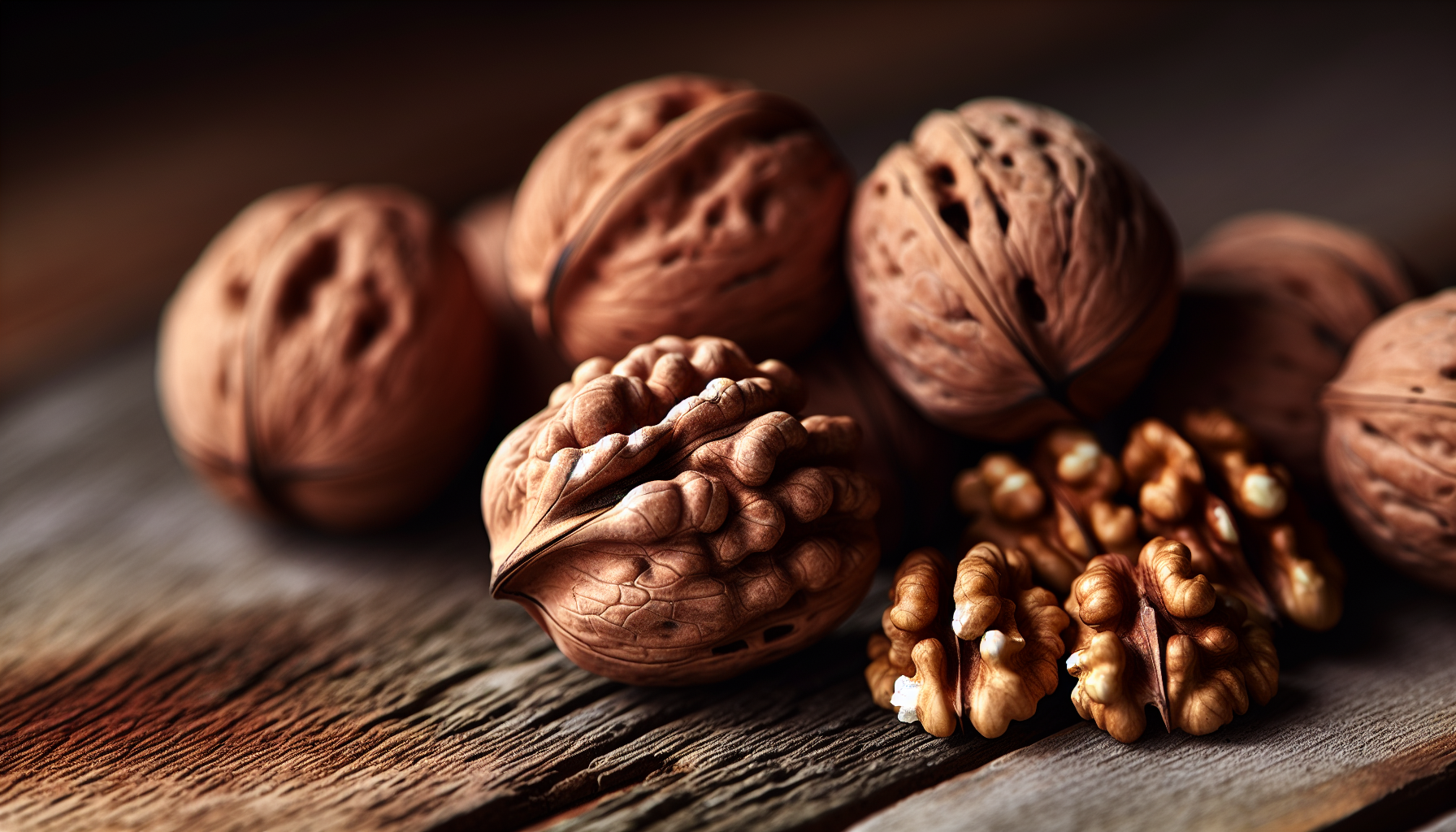 A pile of omega-3 rich walnuts