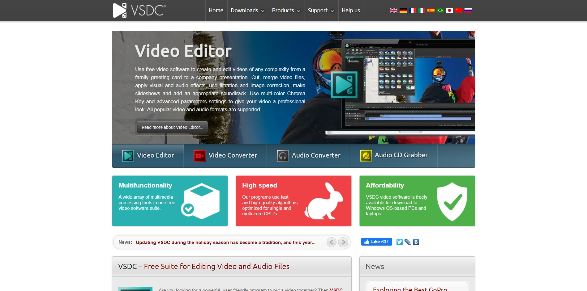 VSDC Free Video Editor - Main Page