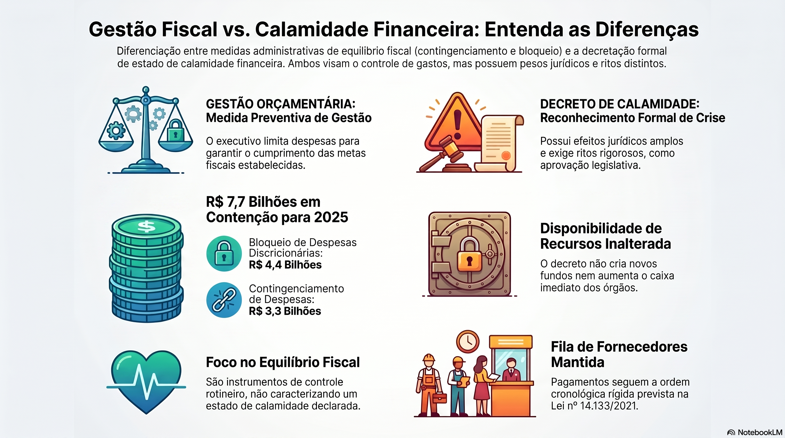 Qual a diferen&ccedil;a entre decreto de calamidade financeira e o bloqueio de despesas previsto no or&ccedil;amento federal?