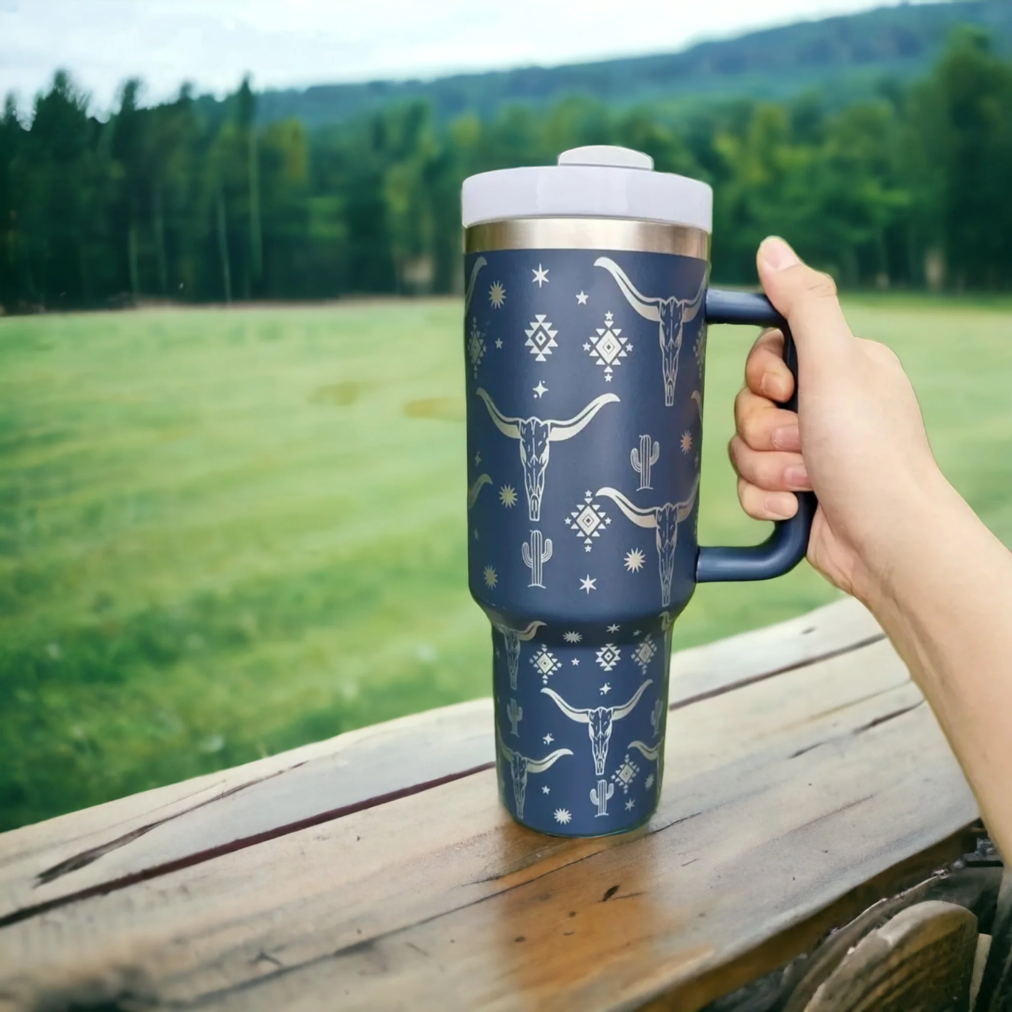 Cow Skull Tumbler (lulugracedesigns.com)