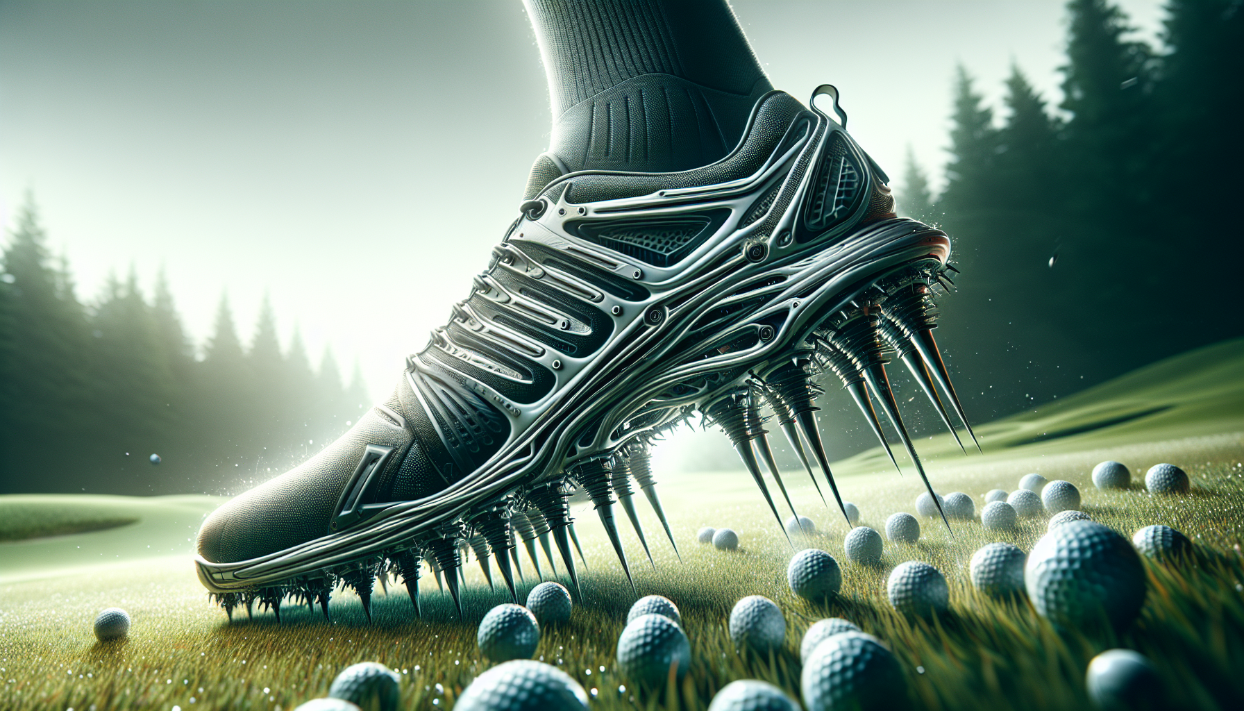 Advanced technology in spiked golf shoes