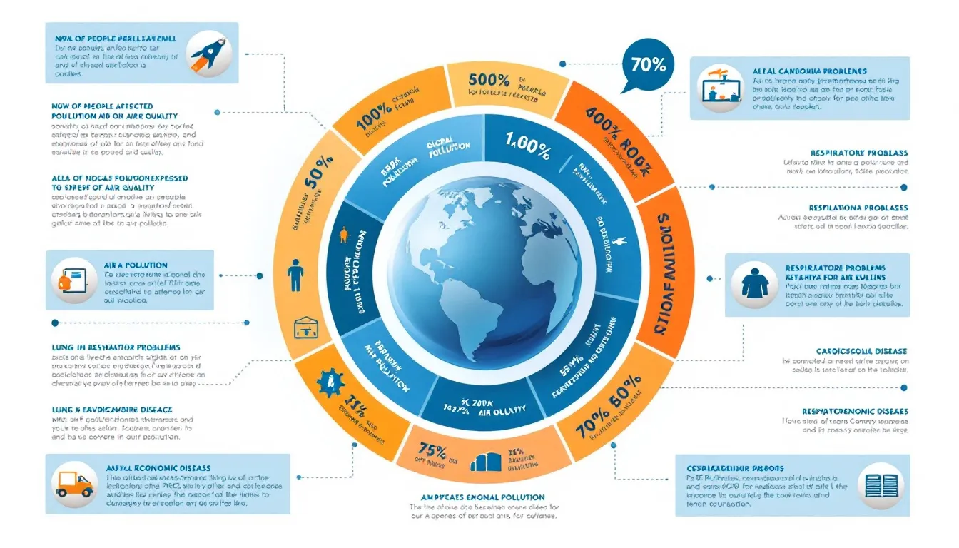 Health impacts related to air pollution and air quality monitoring.