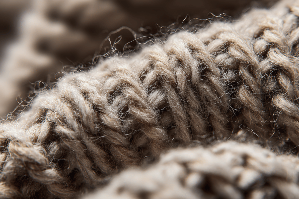 Macro photograph of thermal sock interior showing terry loop knitting construction