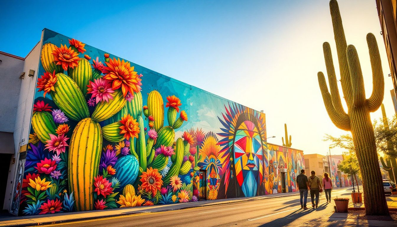 Colorful murals in the Roosevelt Row Arts District of downtown Phoenix.