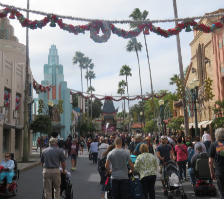 Hollywood Studios decorated for Christmas