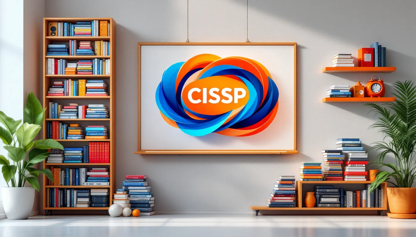 Selection of various study materials for CISSP exam preparation.