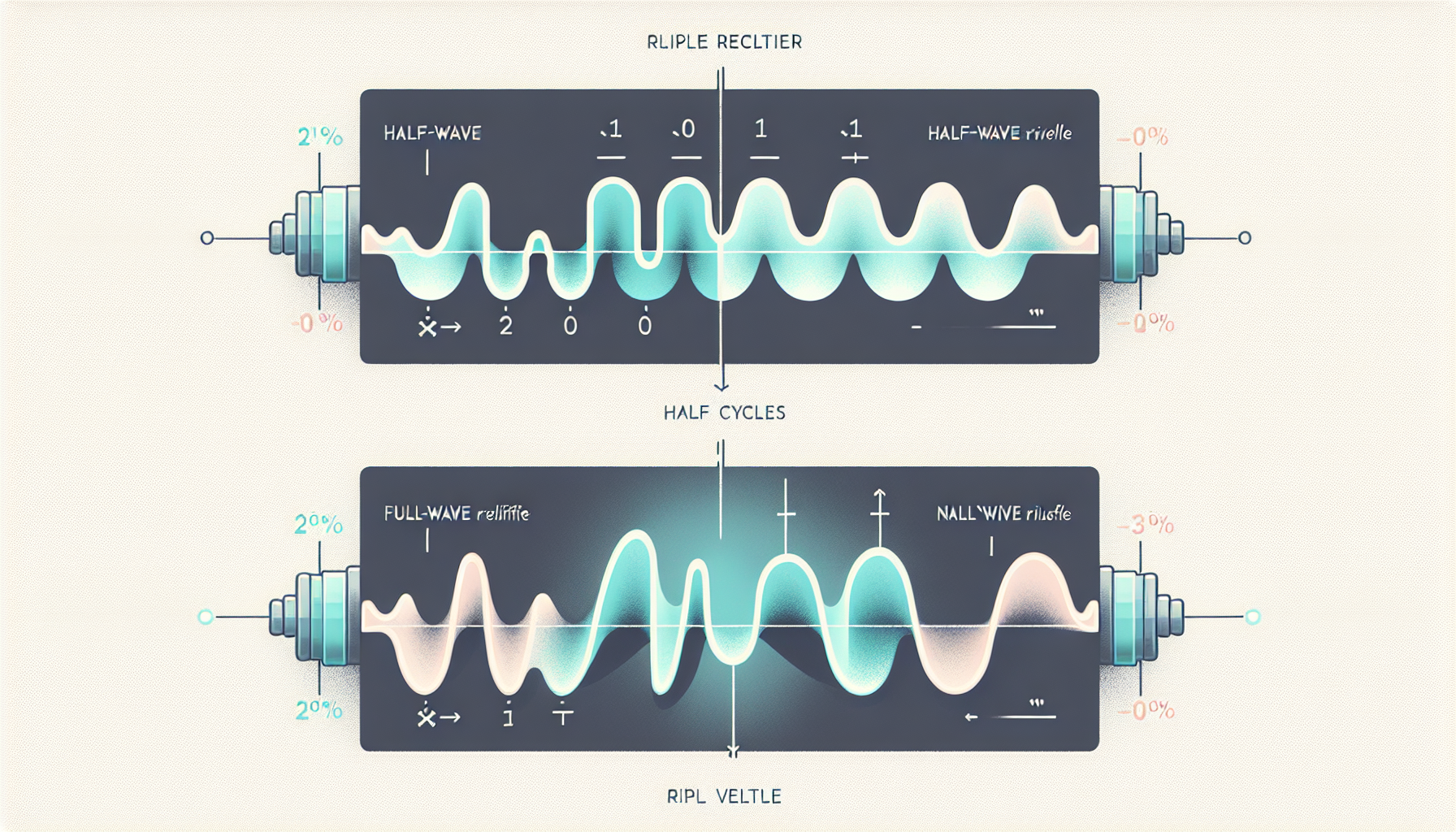 Comparison of half-wave and full-wave rectification