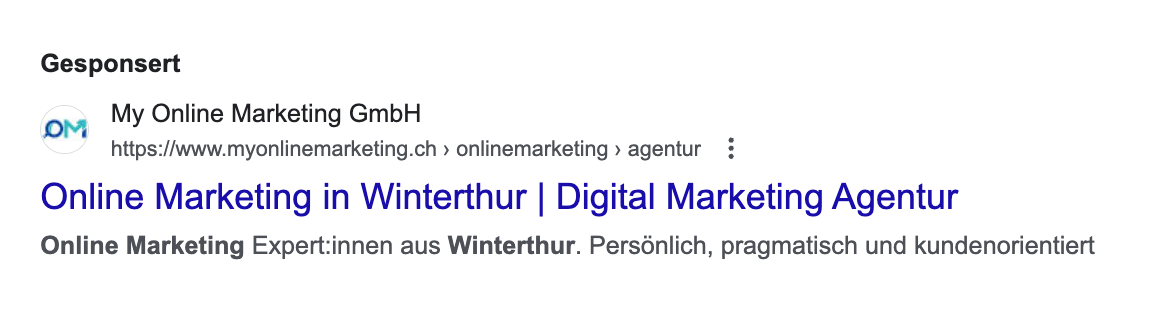 Beispiel für Keyword Advertising