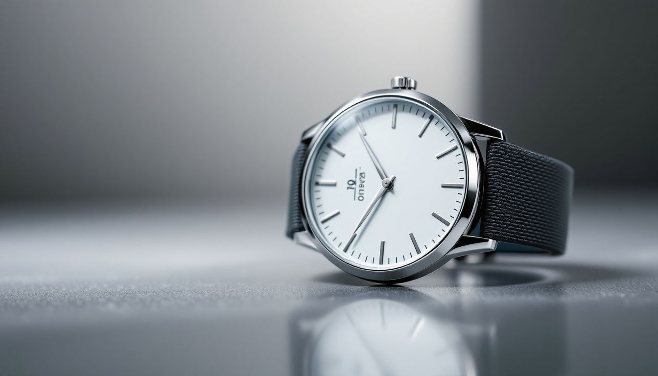 A stylish James Bond Nato strap displayed on a watch.