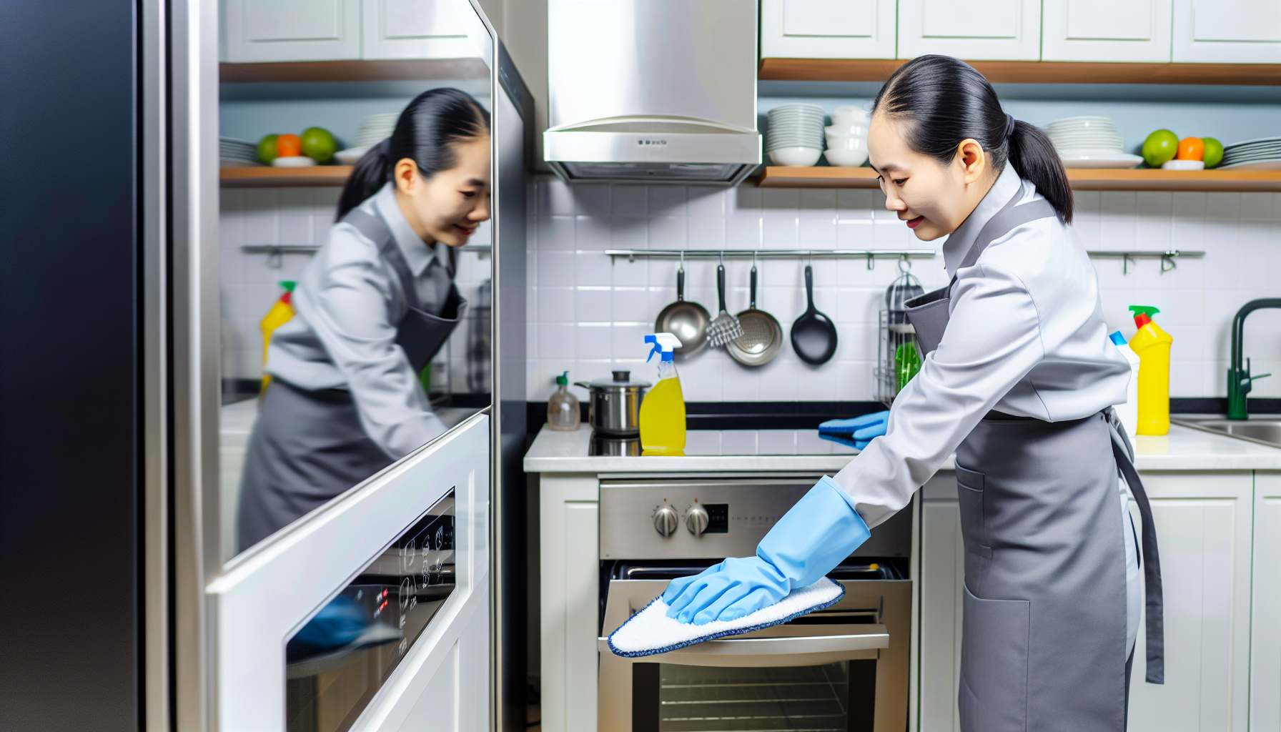 Professional deep cleaning of kitchen appliances