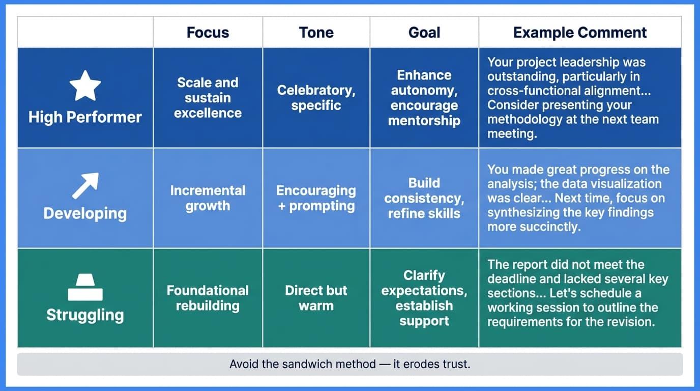 How Should You Adapt Positive Feedback by Teacher Performance Level?