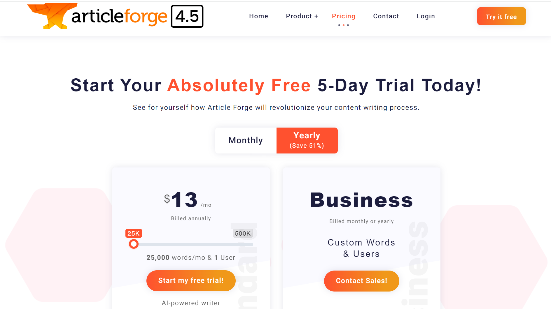 Article Forge prices