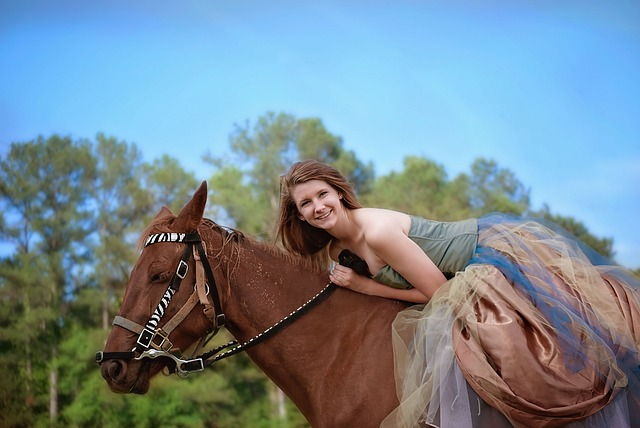 girl, horse, riding