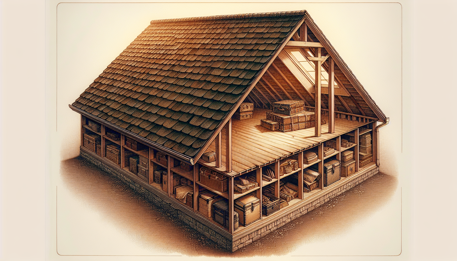 Illustration of a residential roofing structure